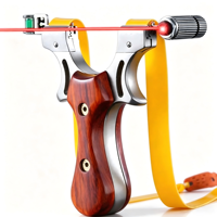 Slingshots et accessoires en acier inoxydable avec poignée en bois, longue portée, slingshot professionnel pour le tir en plein air et la chasse