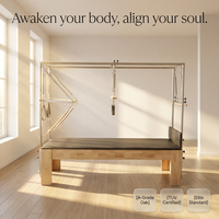 Table de Pilates Cadillac Trapeze Professionnelle Portable en Bois de Chêne Certifiée CE, Équipement de Fitness en Bois Massif pour Studio de Pilates et Entraînement Corporel