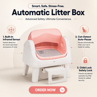 AutoScooper 12 Lite Bac à litière automatique pour chat, double mode, capacité de 8 L, contrôle des odeurs, plastique écologique pour la vente en gros OEM