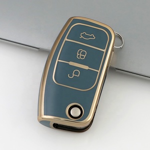 Portachiavi per auto in TPU con bordo dorato adatto per portachiavi Ford C-MAX Escape Fiesta <span class=keywords><strong>Focus</strong></span> RS Fusion Car portachiavi - Product Image 3
