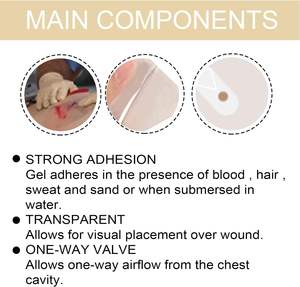 Kit Trauma Segel Dada Berventilasi Segel Dada dengan Lubang Jarum Dekompresi Segel Dada Oklusif - Product Image 5