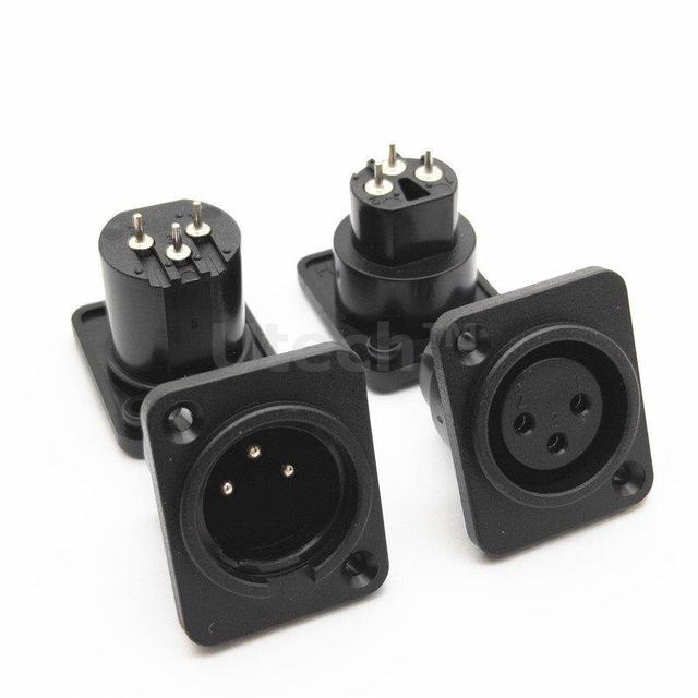 2026 3 pin XLR chassis xlr3 panel mount connector black for microphone and electric bike