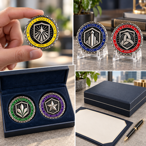 Juego de Monedas Conmemorativas Personalizadas de Aleación de Zinc con Baño de Plata, Diseño a Medida, OEM ODM - Product Image 2