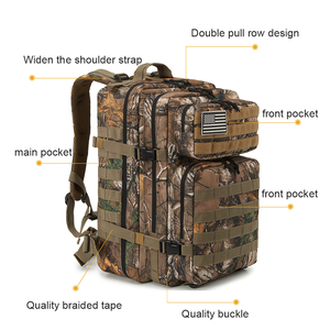 กระเป๋าเป้สะพายหลังลายพรางทางยุทธวิธีขายส่งจากโรงงานโดยตรง สำหรับผู้ชาย เดินป่า ปีนเขา กีฬากลางแจ้ง - Product Image 5