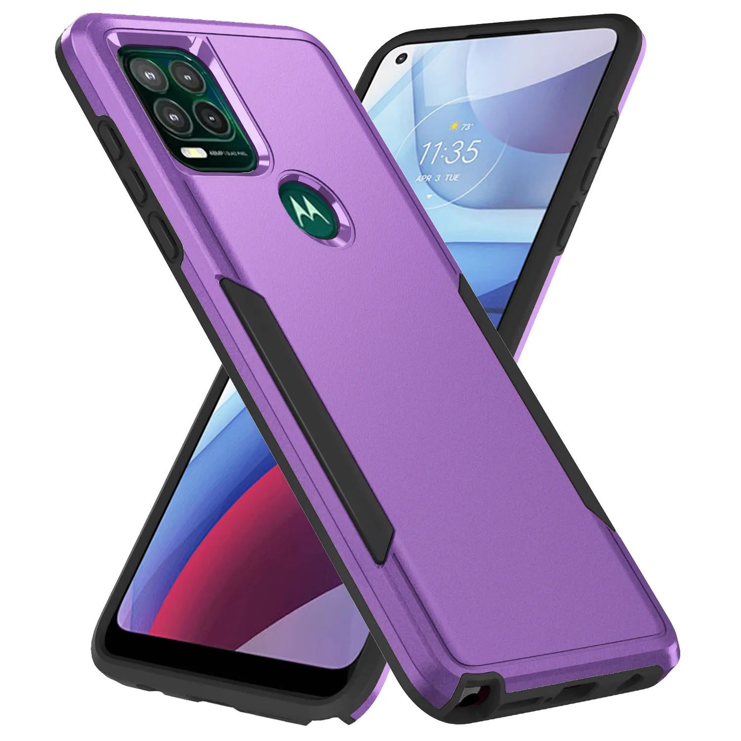 Casing Penutup Ponsel Hibrida 2 Dalam 1, Blazer Tahan Guncangan Kombinasi Kosong untuk Motorola G Stylus 5G 2021 Casing Plastik Keras