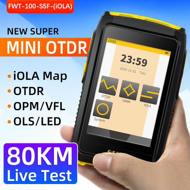 Mini OTDR 80KM Fiber Optic Tester 3.5" HD Touch Screen Handheld Optical Multimeter OPM VFL Link Analysis Type-C Rechargeable