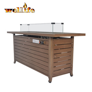 Nhà Máy Trực Tiếp Cung Cấp Ngoài Trời Patio Kim Loại Hình Chữ Nhật Propane Và Khí Đốt Tự Nhiên <span class=keywords><strong>Pit</strong></span> Bảng Với Kính Cường Lực - Product Image 3