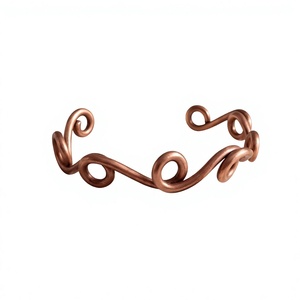 Vintage Style <b>Copper</b> <b>Bracelet</b> Handmade With Hammered Texture Adjustable Jewelry Accessory For Women - Product Image 1