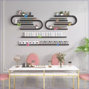 Étagère de présentation LE Salon, peinture au four, étagère murale en forme de <span class=keywords><strong>U</strong></span>, étagère murale adhésive pour salon de manucure - Product Image 6