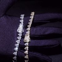 Nouveauté Bracelet Tennis à Double Couche en Forme de Cœur avec Strass pour Femmes et Hommes Bijoux CZ Chaîne et Bracelets à Maillons à la Mode