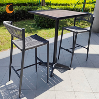 Mobilier commercial, tabouret de Bar, chaise de restaurant d'extérieur, chaise de salle à manger en métal, chaise de Restaurant en corde haute