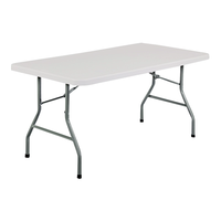 Table pliante en plastique HDPE blanc JDZZ-131 de 6 pieds pour événements et repas d'hôtel - Design moderne, écologique et portable