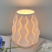 Veilleuse en porcelaine blanche luxe créatif conception simple lampe de table à feu uni pour la décoration intérieure décoration de bureau en céramique