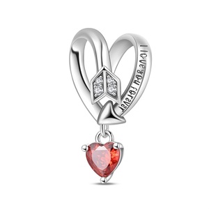 Pendentif en forme de cœur, monture sertie de zircons, certifié GDTC, plaqué argent, bijoux pour enfants, femmes et hommes - Product Image 3