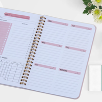 Agenda Espiral Semanal y Diaria 52 Semanas, Cuaderno A5 con Espiral, Planificador Mensual con Cubierta Transparente de PP