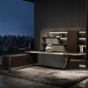 L Shaper CEO bàn văn phòng sang trọng nội thất văn phòng thiết kế hiện đại Ông Chủ bàn văn phòng bàn văn phòng điều hành bàn văn phòng bàn hiện đại - Product Image 5