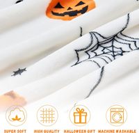 Couverture en polaire corail douce et confortable avec imprimé citrouille, chauve-souris et toiles d'araignée, blanche, pour canapé, lit, décoration de la maison, cadeaux
