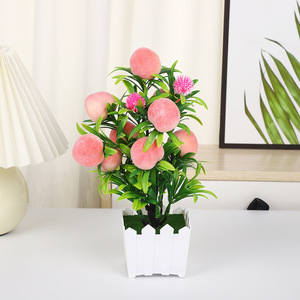 Yiwu Datuo Floristería, Bonsái de Frutas Artificiales, Maceta Cuadrada Pequeña, Fruta de la Fortuna Realista, Adorno Decorativo - Product Image 4