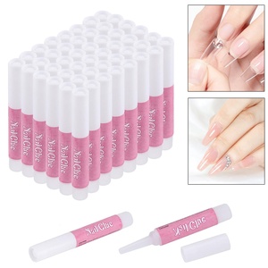 Chaque paquet contient 10 ongles artificiels à presser avec une forte colle, mini poudre adhésive 2g, colle imperméable pour la décoration des ongles. - Product Image 3