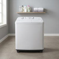 Lave-linge KIMATSU WM 100 T à double cuve, chargement par le haut, semi-automatique, électrique, nouveau boîtier en plastique, usage domestique et hôtelier, 1 unité