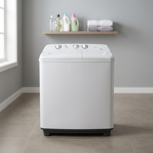 Lavadora KIMATSU WM 100 T de doble tina, carga superior, semiautomática, eléctrica, nueva carcasa de plástico, para uso doméstico y hotelero, 1 año de garantía CE - Product Image 3