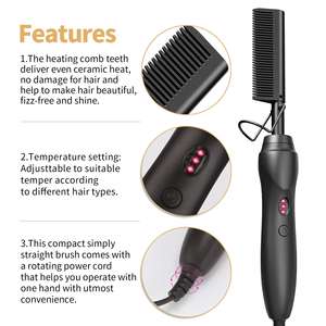 Lisseur à cheveux électrique portable le plus vendu 2025, brosse chauffante, peigne chauffant, lisseur électrique - Product Image 4