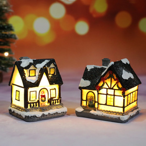 Micro LED luz resina CASA DE Navidad nuevo estilo adornos navideños paisaje luminiscente casa de nieve regalos perfectos - Product Image 3
