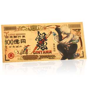 Billets de banque en feuille d'or <span class=keywords><strong>Gintama</strong></span> de l'anime japonais Kindian, billets en plastique plaqués or 24 carats, cartes de collection de dessins animés, souvenirs - Product Image 6