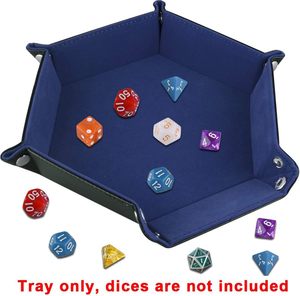 Hot Sell <b>Collapsible</b> Double Layer Pu Leather Hexagon Dice <b>Storage</b> Tray Portable Box For Dnd Tabletop Gaming - Product Image 6