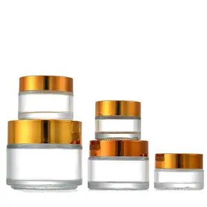 Klares kosmetisches Glas Creme glas Benutzer definierte 100ml runde kostenlose Proben Glas für Hautpflege creme (GJM01)