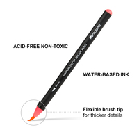 Marqueur à pointe pinceau Mobee P-623A24 de haute qualité, 24 couleurs, aquarelle, logo personnalisé, stylo pinceau aquarelle multifonctionnel pour enfants