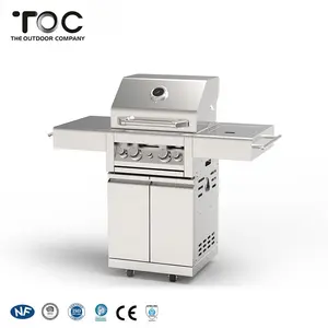 Outdoor Party Smokeless Barbeque 2 Burners Large Custom Gas Grills With Temperature Control
