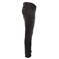 Jean slim homme taille mi-haute extensible, coupe crayon, délavé vintage foncé, effet usé, avec broderies et détails rivets, Hiver ODM