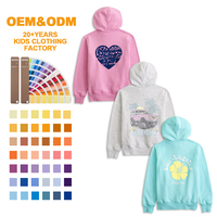 Sweat à capuche pour enfants en coton biologique et bambou, coupe oversize, avec logo graphique, fermeture éclair intégrale, en molleton, personnalisable