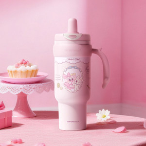 UOOHA [Yu] Tasse isotherme sous vide Little Helen Cartoon pour filles, tasse à café et à eau haut de gamme avec paille, cadeau d'anniversaire - Product Image 4