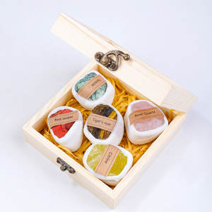 קריסטל ריפוי אבן חן באיכות גבוהה <span class=keywords><strong>5</strong></span> סוגים של קופסת אבן גלם מתנה - Product Image 2