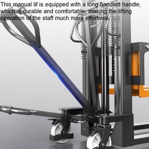 1ton 2ton nâng 1600 mét thủy lực tay <span class=keywords><strong>Stacker</strong></span> Heavy Duty khung thép Hướng dẫn sử dụng xe nâng <span class=keywords><strong>Pallet</strong></span> <span class=keywords><strong>Stacker</strong></span> - Product Image 3