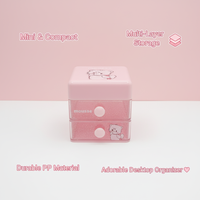 Boîtes de rangement de bureau en plastique transparent MINI PS en gros – Petits organiseurs de bureau mignons pour fournitures de bureau et cosmétiques