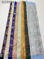 Vert Afrique Mode Sequin Broderie Dentelle Tissu Maille Dentelle Française Avec Perles Robe Tulle pour Robes De Mariée