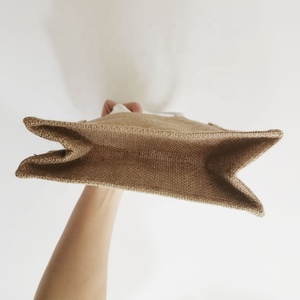Borse in juta personalizzate eco-friendly stile pieghevole Logo personalizzato in tela naturale riutilizzabile spiaggia Shopping all'ingrosso simpatybag regali - Product Image 3