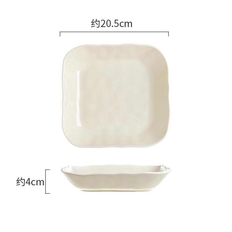 Plato cuadrado de mano de 8 pulgadas