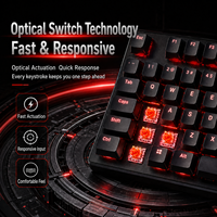 Clavier mécanique filaire USB F9 Panther S 2.0, 104 touches NKRO, pavé supérieur en alliage, rétroéclairage LED rouge, étanche, ergonomique pour les joueurs et le bureau