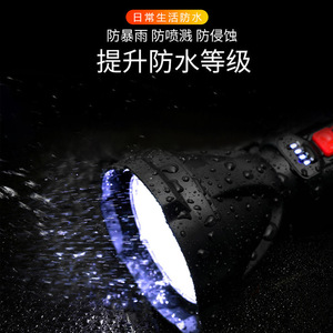 Led <b>Flashlight</b> <b>Rechargeable</b> Battery Aluminum Alloy Outdoor Strong Light White Light Dimmable Portable - Product Image 1
