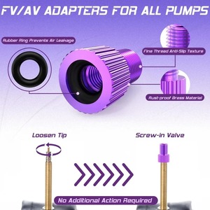 Adaptateur de <span class=keywords><strong>valve</strong></span> BUCKLOS F/V vers A/V en alliage d'aluminium, convertisseur de valves <span class=keywords><strong>Presta</strong></span> vers valves Schrader, capuchon de <span class=keywords><strong>valve</strong></span> de pneu de vélo durable - Product Image 4