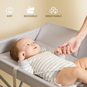 Cambiador de Bebé Portátil con Ruedas, Estación de Cambio de Tela Afelpada, 4 Niveles de Ajuste de Altura, Estante de Almacenamiento - Product Image 5