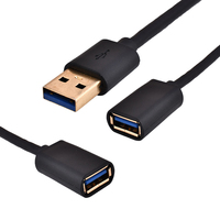 Câble de données USB 3.0 mâle vers femelle, adaptateur OTG, transmission 5 Gbps, câble d'extension USB avec double blindage
