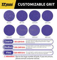 Rouleau de ponçage rond en céramique violette 70mmx12m, papier abrasif multi-trous auto-agrippant pour l'extraction de poussière dans le secteur automobile et la finition marine