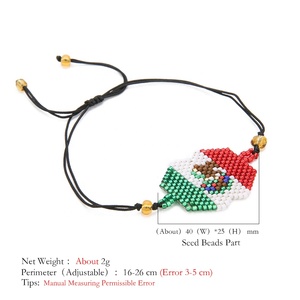 MI-B180272 moyamiyamiyuki delica cuentas ajustable pulseras hombres mujeres unisex águilas cactus mexicano emblema de bandera - Product Image 2