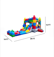 Structure gonflable avec toboggan et piscine au choix