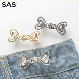 SAS vente en gros de haute qualité sans <span class=keywords><strong>couture</strong></span> boucles de taille décoratives en métal détachables pour jeans pantalons jupes - Product Image 1